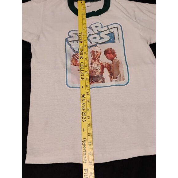 Vintage 1977 Star Wars C3PO Luke Skywalker Darth T Shirt Size MEDIUM Movie Promo - Picture 12 of 16